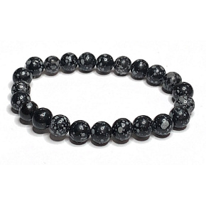 Obsidian flake bracelet elastic natural stone, bead 8 mm / 16-17 cm, rescue stone Obsidian flake bracelet elastic natural stone, bead 8 mm / 16-17 cm, rescue stone