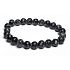 Obsidian flake bracelet elastic natural stone, bead 8 mm / 16-17 cm, rescue stone
