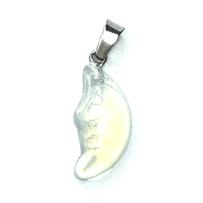 Opalite Moon pendant synthetic stone hand cut figurine 2,2 x 10 mm, stone of wishes and hopes Opalite Moon pendant synthetic stone hand cut figurine 2,2 x 10 mm, stone of wishes and hopes