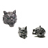 Head of the Black Wolf metal bracelet pendant 12 x 12 mm