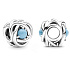 Charm Sterling silver 925 Infinite circle of eternity December turquoise, bead for bracelet