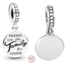 Charm Sterling silver 925 Friends are the family you choose, friendship bracelet pendant