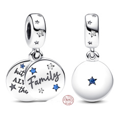 Charm Sterling Silver 925 Family Love, 2-in-1 Family Bracelet Pendant