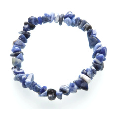 Sodalite bracelet elastic chopped natural stone 19 cm, stone communication