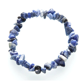 Sodalite bracelet elastic chopped natural stone 19 cm, stone communication