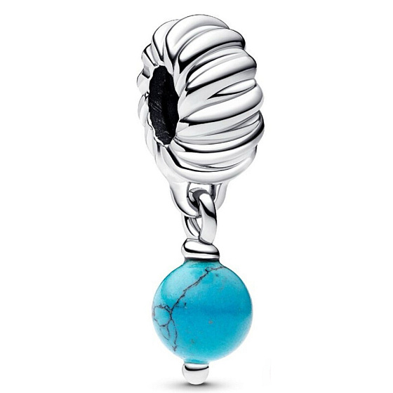 Charm Mini medailon - Tyrkysově zbarvený visací přívěsek na náramek symbol