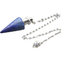 Lapis Lazuli pendulum natural stone 3,5 cm + chain with ball 18 cm, harmony stone