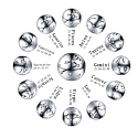 Sterling silver 925 zodiac sign Capricorn + cubic zirconia, bead for bracelet 9 mm