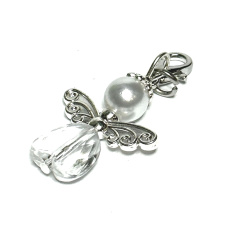 Angel pendant with heart shaped wings 22 x 30 mm 1 piece