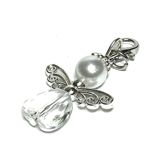 Angel pendant with heart shaped wings 22 x 30 mm 1 piece