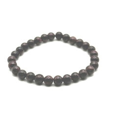 Almadine - Garnet bracelet elastic natural stone, ball 4 mm / 16 - 17 cm