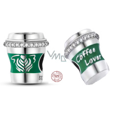 Charm Sterling silver 925 For coffee lovers - Coffee cup, bead for bracelet, food and drink Charm Sterling silver 925 For coffee lovers - Coffee cup, bead for bracelet, food and drink