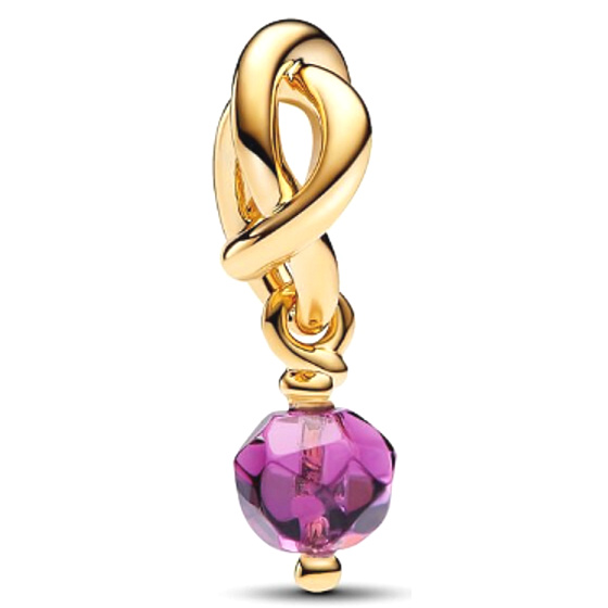 Charm Sterling Silver 925 Intertwined Faceted Eternity Circle Purple, Bracelet Pendant Symbol February