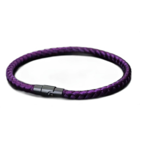 Lanový Magnetický náramek – fialový 21,5 cm x 4 mm, unisex