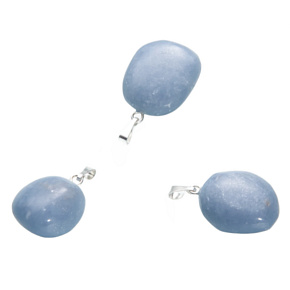 Angelit Troml pendant natural stone, 2,2 - 3 cm, 1 piece, stone of peace