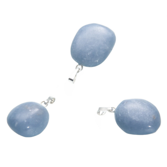 Angelit Troml pendant natural stone, 2,2 - 3 cm, 1 piece, stone of peace