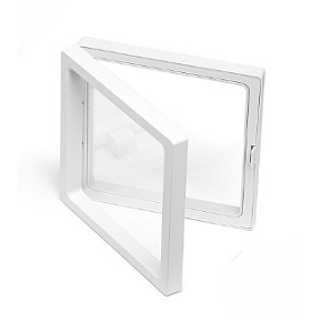 3D universal plastic frame with foil, white 11 x 11 cm