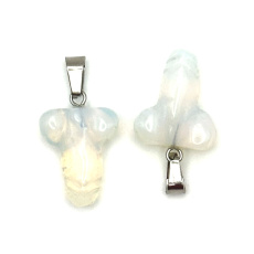 Opalite Penis for happiness, pendant synthetic stone, approx. 11 x 22 mm, wishing and hope stone