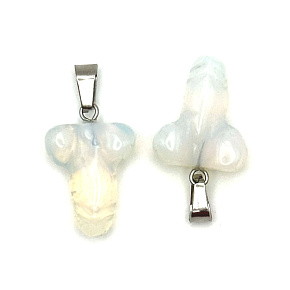 Opalite Penis for happiness, pendant synthetic stone, approx. 11 x 22 mm, wishing and hope stone