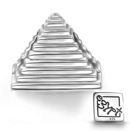 Sterling silver 925 Egypt pyramid bead on travel bracelet