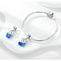 Sterling Silver 925 Luminous - Zodiac Sign Aquarius, Bracelet Pendant