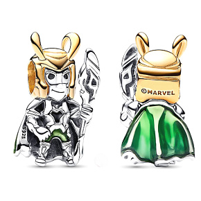 Sterling silver 925 Marvel The Avengers, Loki, bracelet bead