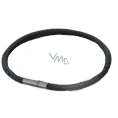 Lanový Magnetický náramek černý, 19,5 cm x 4 mm, unisex