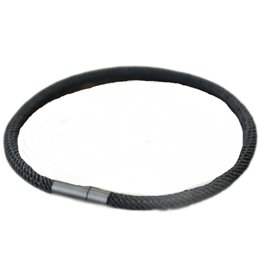 Lanový Magnetický náramek černý, 19,5 cm x 4 mm, pro muže i ženy