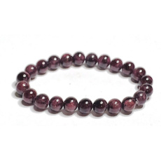 Garnet bracelet elastic natural stone, ball 8 mm / 16 - 17 cm, stone of fire, love