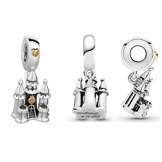 Sterling silver 925 Disney Castle - Life is a fairy tale, bracelet pendant