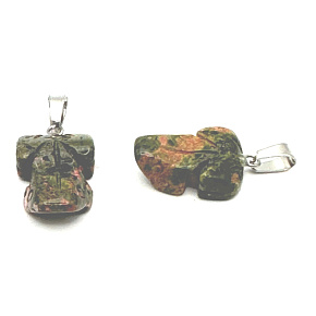 Unakit Frog for luck pendant natural stone approx. 20 x 15 mm, stone of personal growth and visions Unakit Frog for luck pendant natural stone approx. 20 x 15 mm, stone of personal growth and visions