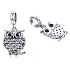 Sterling silver 925 Lovely owl, animal bracelet pendant