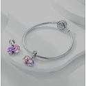 Sterling Silver 925 Luminous - Zodiac Sign Gemini, Bracelet Pendant