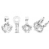 Charm Sterling Silver 925 United Sister Hearts, 2-in-1 Split Pendant for Family Bracelet