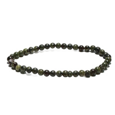 Epidote elastic bracelet natural stone, 4 mm bead / 19 cm abundance, prosperity