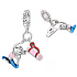 Charm Sterling Silver 925 Yoga, pendant for sports bracelet