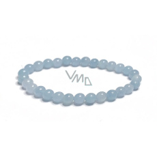 Aquamarine bracelet elastic natural stone, ball 6 mm / 16-17 cm, sailor stone, healing power of the ocean