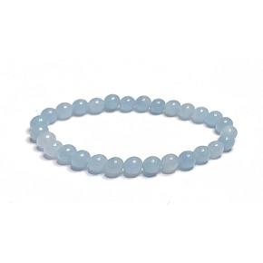 Aquamarine bracelet elastic natural stone, ball 6 mm / 16-17 cm, sailor stone, healing power of the ocean