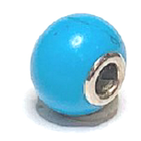 Tyrkenite pendant round natural stone 14 mm, hole 4,2 mm 1 piece, stone of young people, looking for a life goal