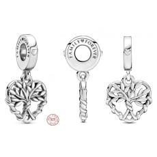 Sterling silver 925 Heart with family tree, family bracelet pendant