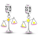 Sterling Silver 925 Luminous - Zodiac Sign Libra, Bracelet Pendant