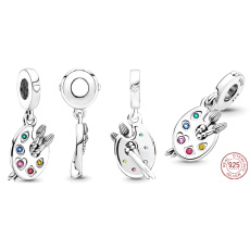 Charm Sterling Silver 925 Painting Palette, Pendant Bracelet Interests