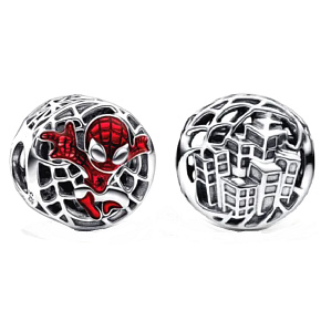 Sterling silver 925 Marvel Spiderman over the city, bracelet bead