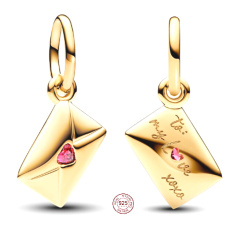 Charm Sterling silver 925 Love letter, handwritten, love bracelet pendant