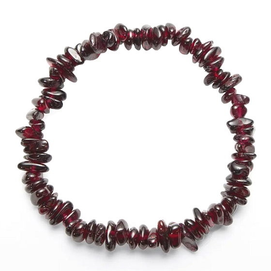 Garnet bracelet elastic chopped natural stone 19 cm, stone of fire, love