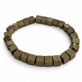 Pyrite elastic bracelet made of natural stone, cube 6 mm / 16 - 17 cm, master of confidence and abundance Pyrite elastic bracelet made of natural stone, cube 6 mm / 16 - 17 cm, master of confidence and abundance