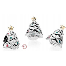 Sterling silver 925 Christmas tree silver, Christmas bracelet bead