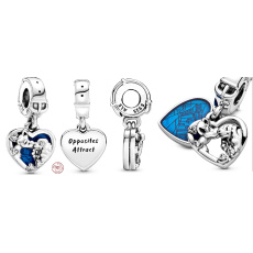 Charm Sterling silver 925 Disney Lady and Tramp, bracelet pendant