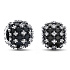 Charm Sterling silver 925 Shimmering round black charm Pavé, bead on bracelet symbol