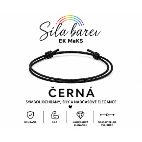 Šňůrkový náramek Síla barev – Černá | Symbol ochrany, síly a nadčasové elegance | nastavitelný Šňůrkový náramek Síla barev – Černá | Symbol ochrany, síly a nadčasové elegance | nastavitelný